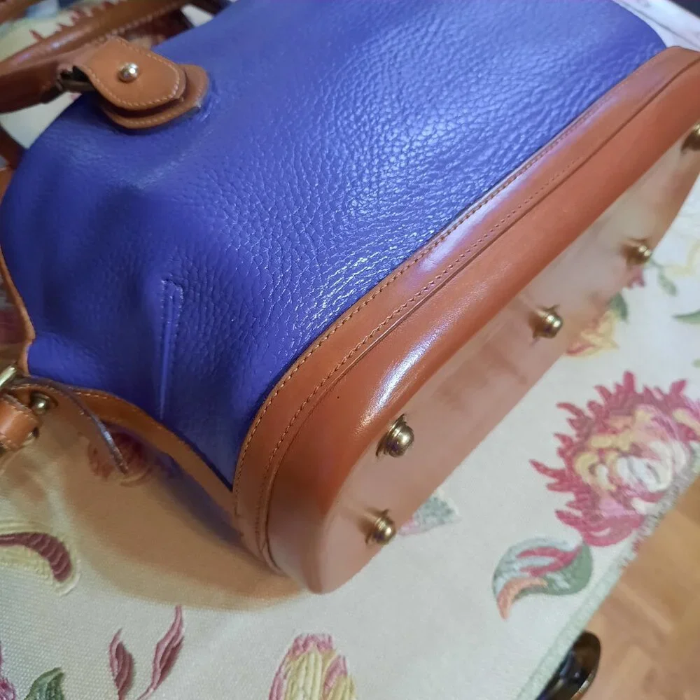 Vintage Dooney & Bourke Norfolk Hand Painted Violet Purple Satchel - Picture 7 of 15